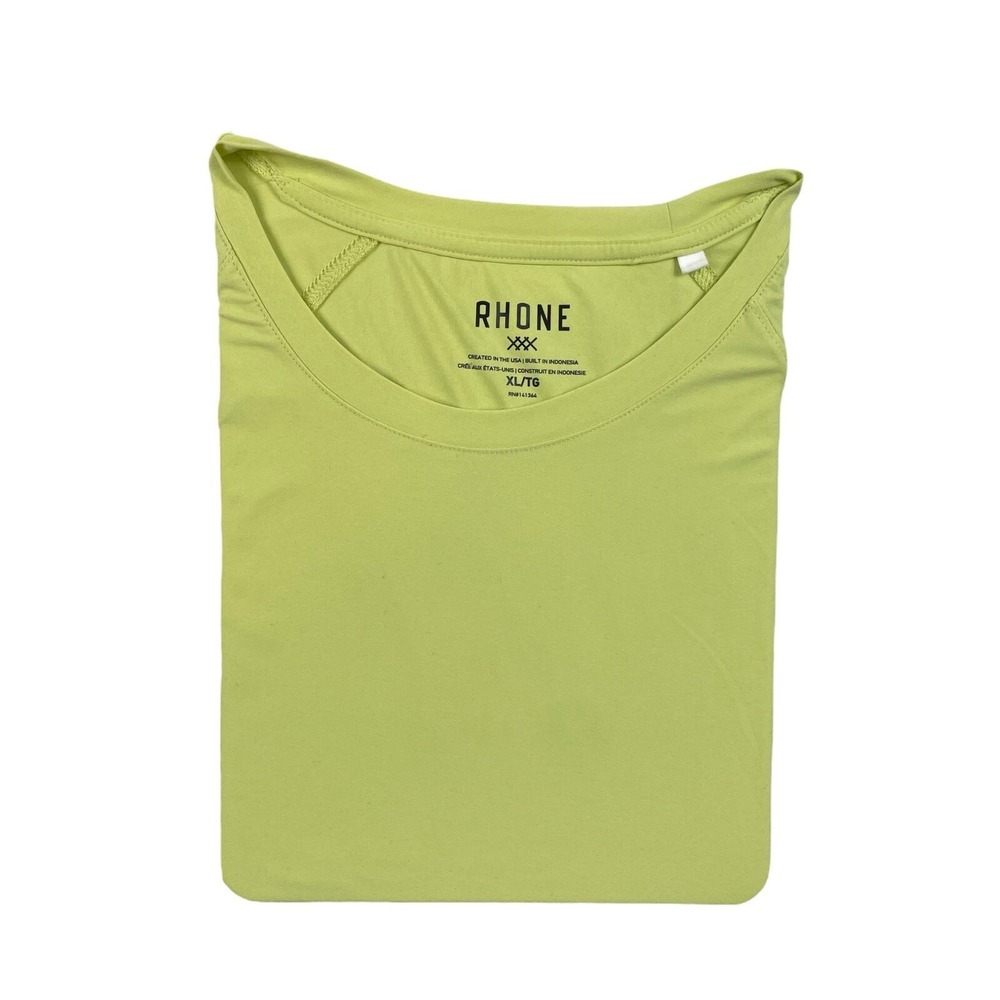 Rhone Mens Reign Short Sleeve Performance T-Shirt Yellow XL Workout Activewear